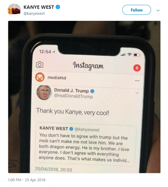 kanye2 Trump Gets Weird & Tweets Wednesday Afternoon Message To Kanye West Like A Nut Job Donald Trump Politics Social Media Top Stories 