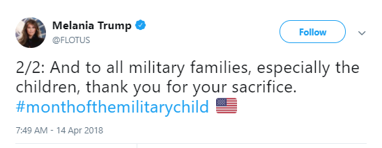 melania-two Melania Tweets Saturday AM Message About The Military & Regrets It In 3 Minutes Flat Donald Trump Politics Social Media Top Stories 