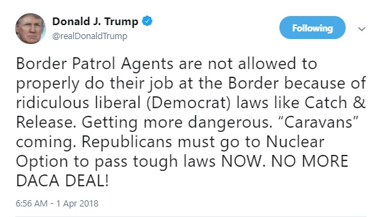 no-more-daca-deal Mexico Just Responded To Trump's Easter Morning Border Wall Rant Of Lies & It's Perfect Donald Trump Immigration Politics Social Media Top Stories 