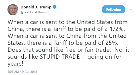 trump-china-cars Trump Tweets Angry Trade War Rant Like An Orange Dictator Donald Trump Politics Social Media Top Stories 