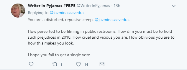 2018-05-18-12_38_56-Jazmina-Saavedra-on-Twitter_-_realdonaldtrump-https___t.co_FiG0gMMuh5_ GOP Candidate Caught On Video Harassing Trans Woman In Public Restroom (VIDEO) LGBT 