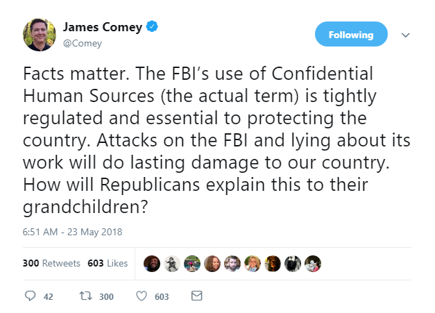2018-05-23-09_52_24-Window James Comey Enters Wednesday Twitter War Against Trump Like A Boss; Donald Erupting Conspiracy Theory Corruption Donald Trump Featured James Comey Politics Social Media Top Stories 