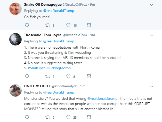 2018-05-25-08_30_59-Donald-J.-Trump-on-Twitter_-_Democrats-are-so-obviously-rooting-against-us-in-ou Trump Pops Morning Pills, Goes On Weird Six-Tweet Rant Like A Lonely Old Drug Addict Donald Trump Featured Politics Social Media Top Stories 