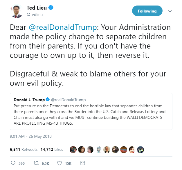 2018-05-26-13_21_01-Window Ted Lieu Responds To President Trump's Race-Baiting Lies Like A True American Patriot Child Abuse Donald Trump Featured Immigration Politics Social Media Top Stories 