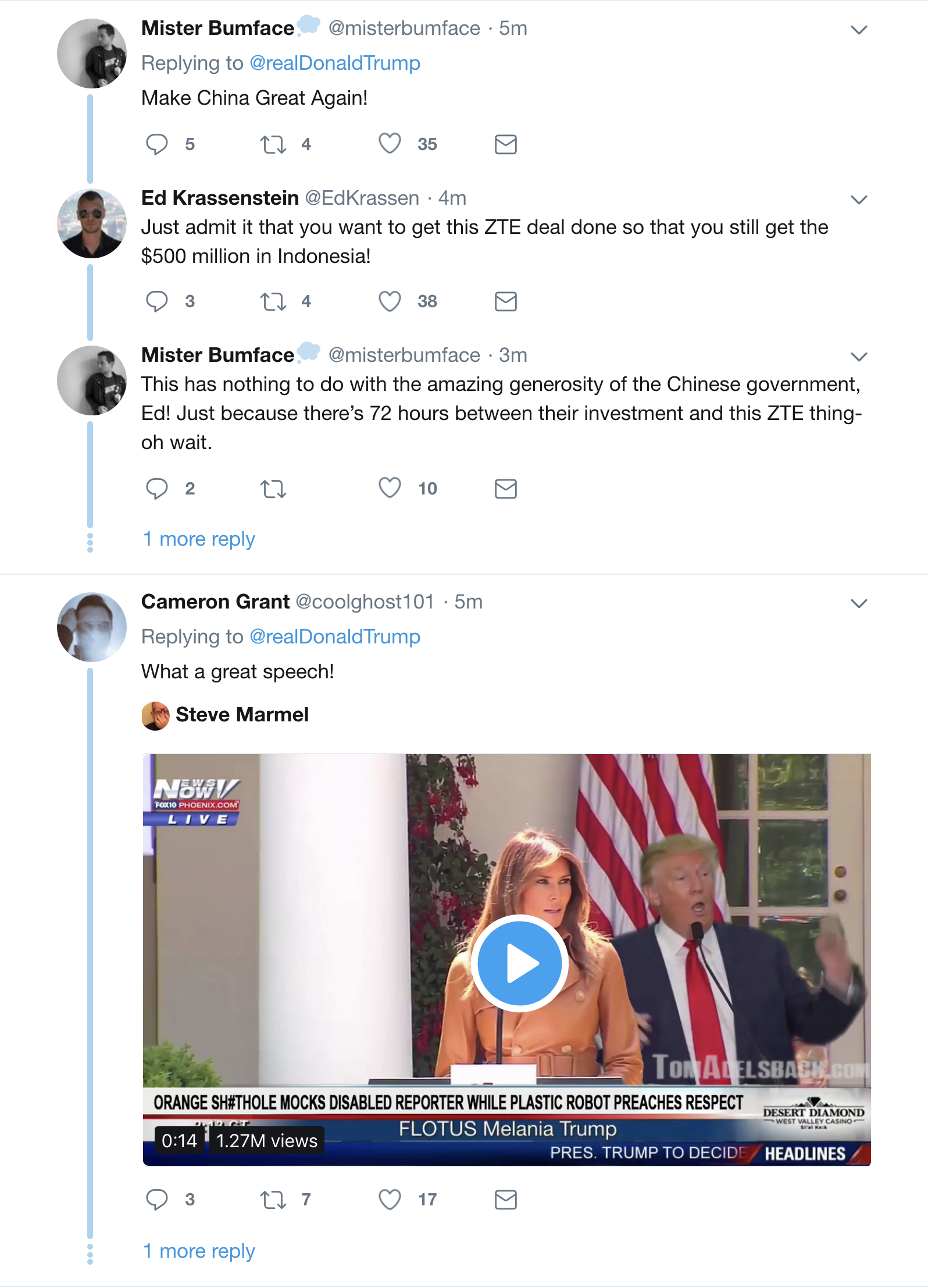 Screen-Shot-2018-05-16-at-8.21.25-AM Trump Responds To $500 Million China Gift Scandal On Twitter Like A Traitor To U.S. Corruption Crime Donald Trump Foreign Policy Politics Top Stories 