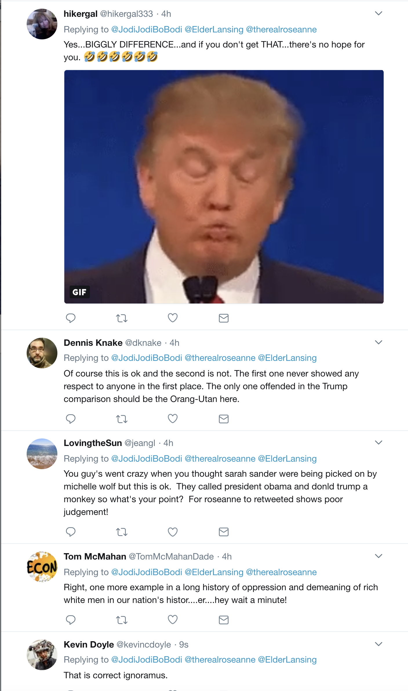 Screen-Shot-2018-05-30-at-8.29.49-AM Roseanne Barr Continues Disgusting Monkey Jokes On Twitter Like A Racist Pig Donald Trump Politics Social Media Top Stories 