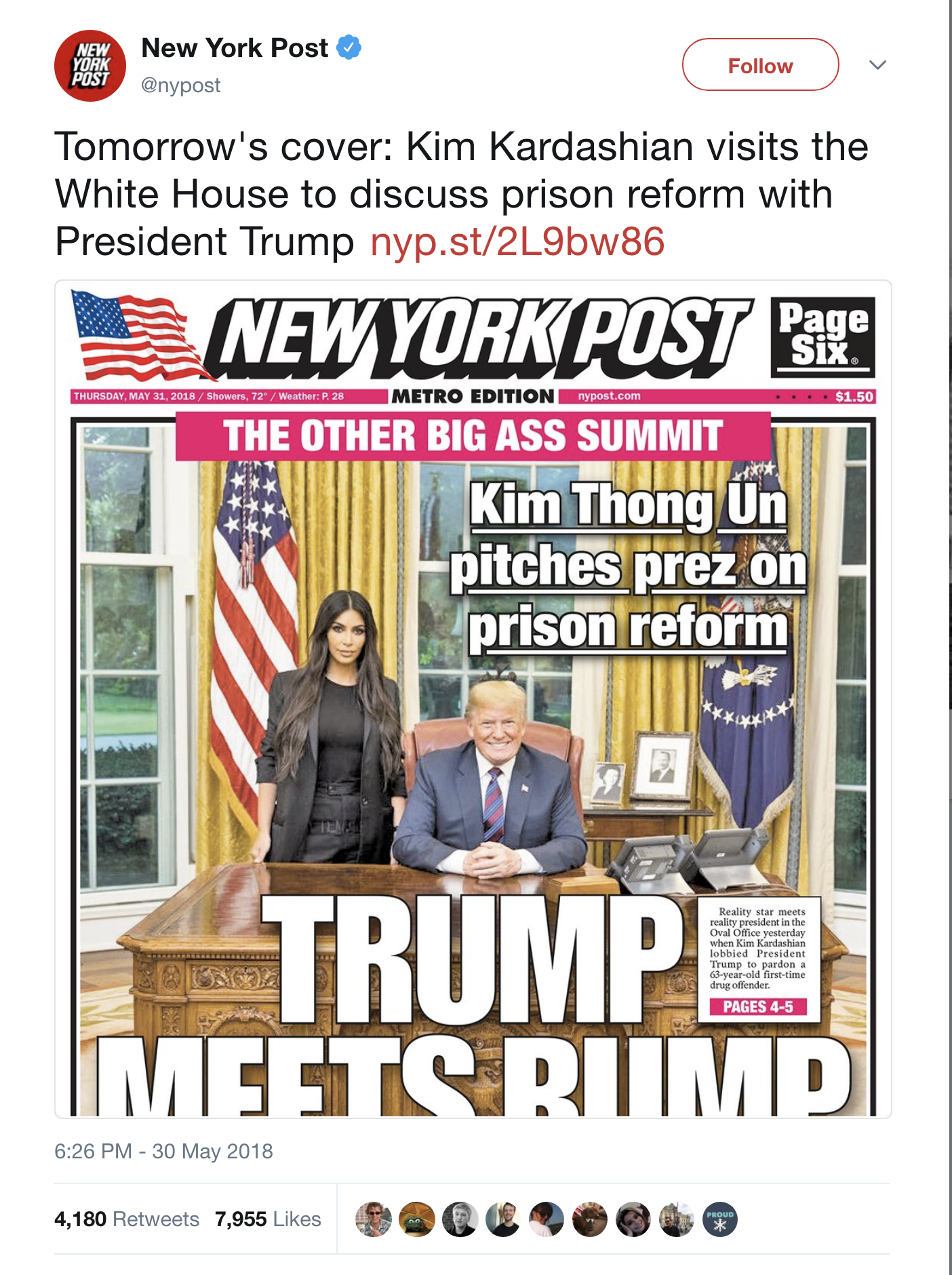 Screen-Shot-2018-05-31-at-2.12.58-PM JUST IN: 'NY Post' Releases Trump/Kardashian Cover That Has The W.H. On High Alert Celebrities Donald Trump Politics Top Stories 