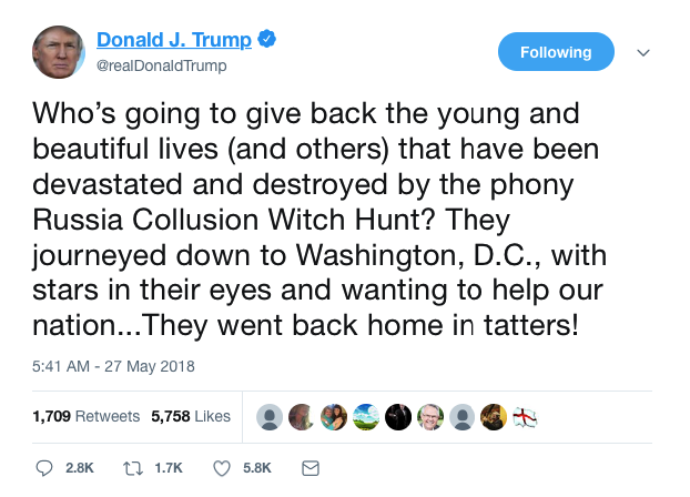 Screenshot-at-May-27-08-50-06 Treasonous Trump Loses His Mind & Tweets Sunday Message Like A Marvel Movie Madman Donald Trump Featured Politics Social Media 