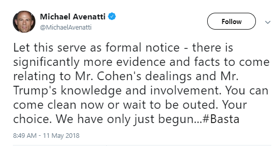 avenatti-cohe Michael Avenatti Sends Out A Harsh Warning To Trump & Cohen On Twitter Like A Boss Corruption Donald Trump Politics Top Stories 