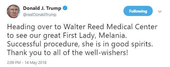 success Melania Trump Tweets Message From The Hospital & The Internet Is Making Her Regret It Donald Trump Politics Social Media Top Stories 