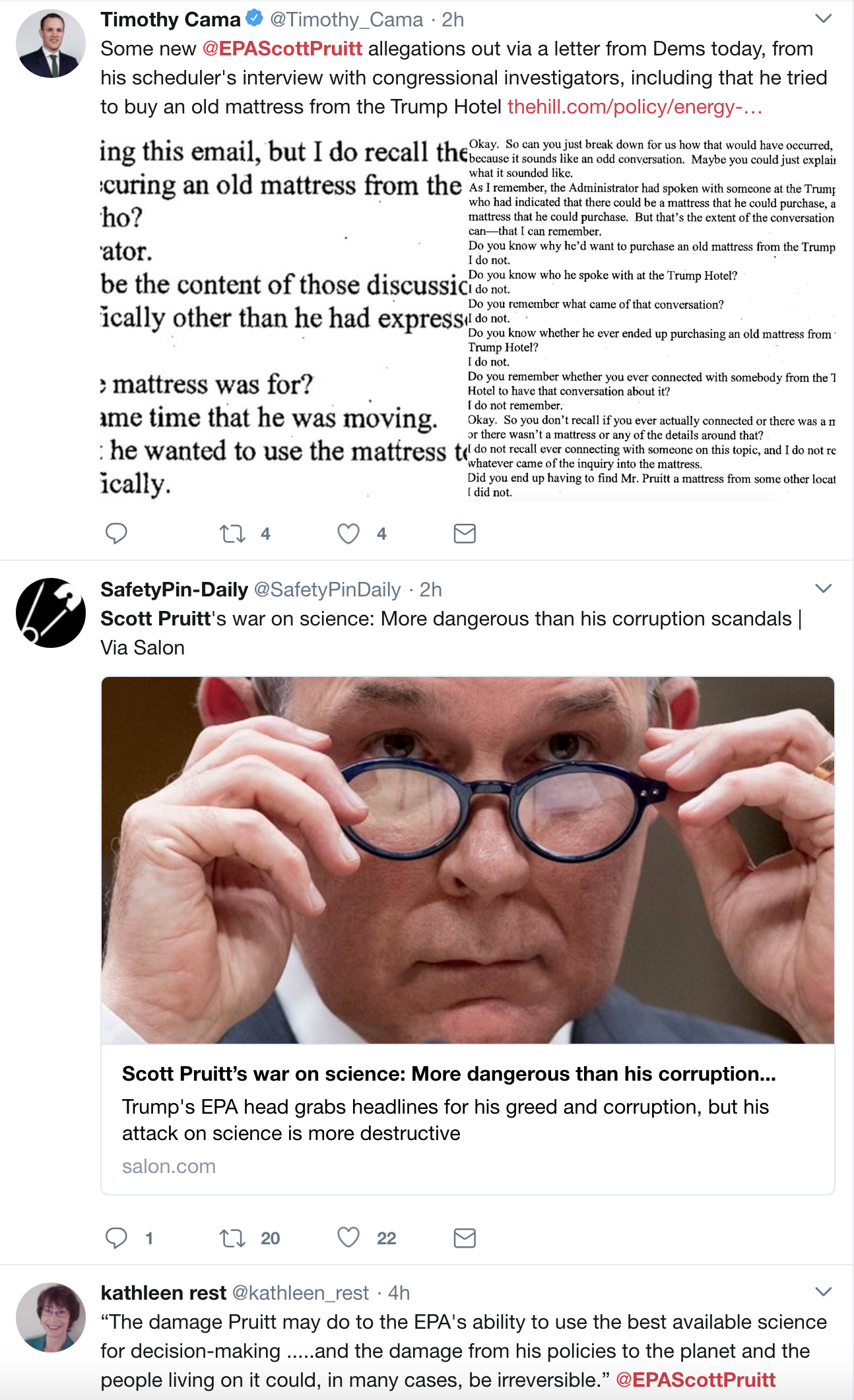 Screen-Shot-2018-06-04-at-11.14.21-AM EPA's Pruitt Tries To Buy Used Trump Mattress, House Oversight Dems Respond In Awe Corruption Crime Donald Trump Politics Top Stories 