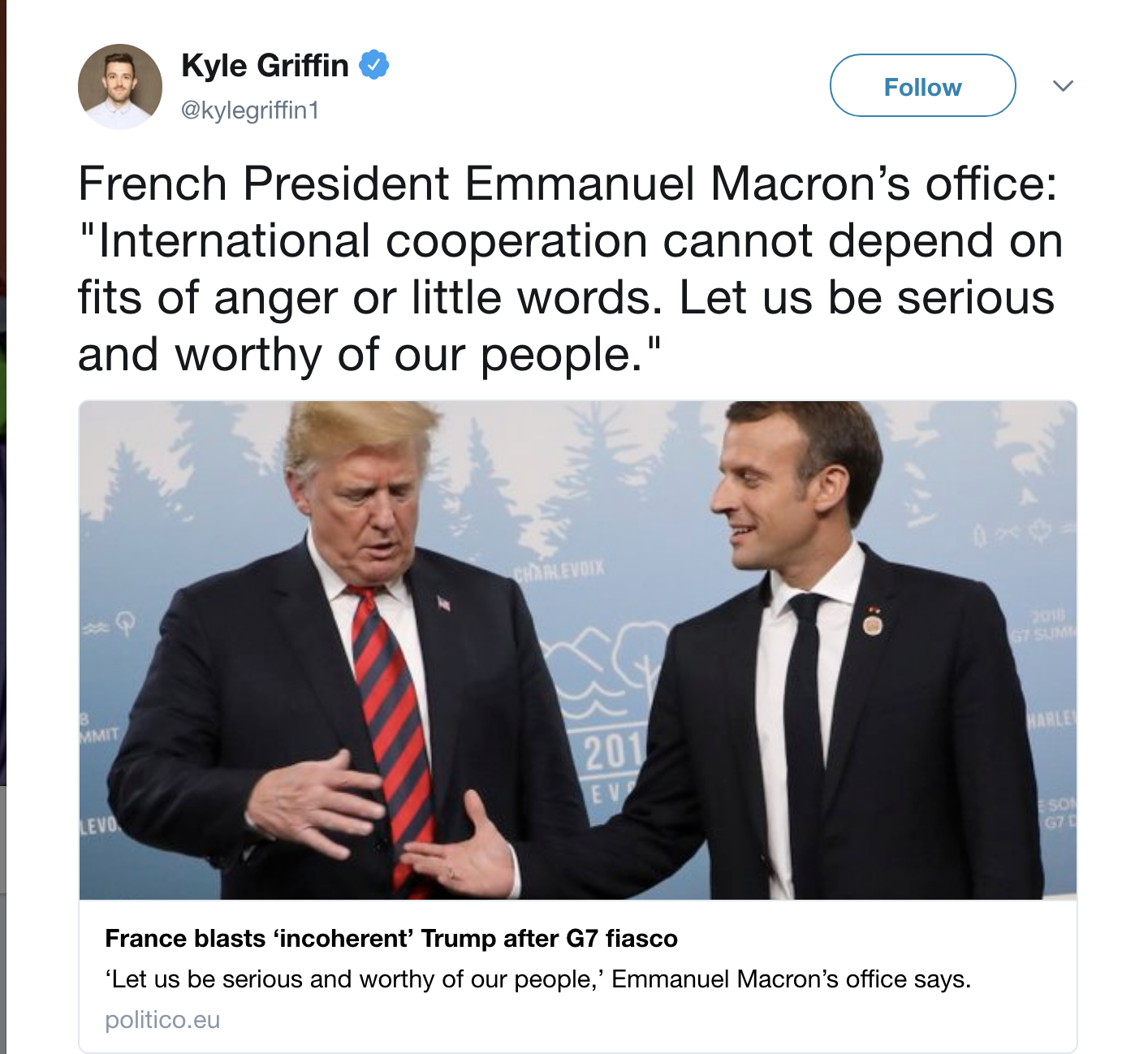 Screen-Shot-2018-06-10-at-4.12.18-PM JUST IN: Macron Owns Trump With Sunday Afternoon G-7 Response For The Ages Donald Trump Foreign Policy Politics Top Stories 