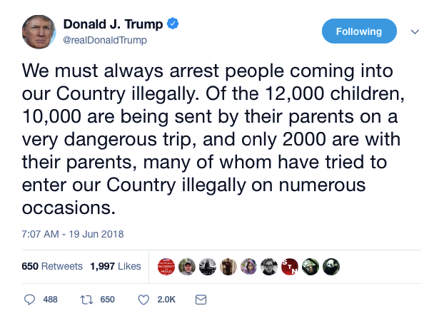 Screenshot-at-Jun-19-10-08-46 Trump Wakes Up & Flies Into 6-Tweet Freakout After Major Backlash For Separating Kids Child Abuse Domestic Policy Donald Trump Featured Immigration Politics Top Stories 