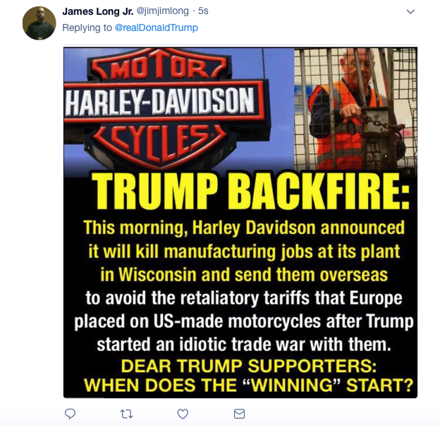 Screenshot-at-Jun-26-07-51-36 Trump Threatens Harley-Davidson Co. During Early AM Twitter Assault Like A Jerk-Off Donald Trump Featured Politics Social Media Top Stories 