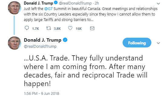 g7 Trump Leaves G7 Summit, Immediately Flies Into Crazy Twitter Rant About Trade (IMAGES) Donald Trump Politics Social Media Top Stories 