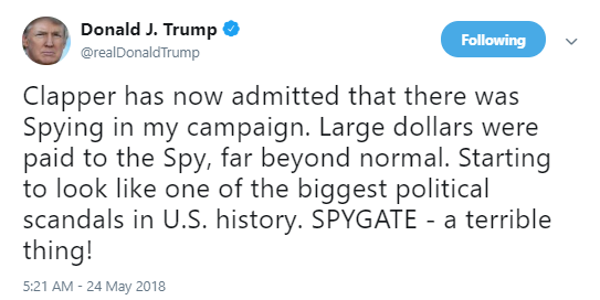 spygate-biggest Trump Launches Into Lie-Fueled Twitter Rant About FBI Agents Like Futuristic Nixon Donald Trump Politics Social Media Top Stories 