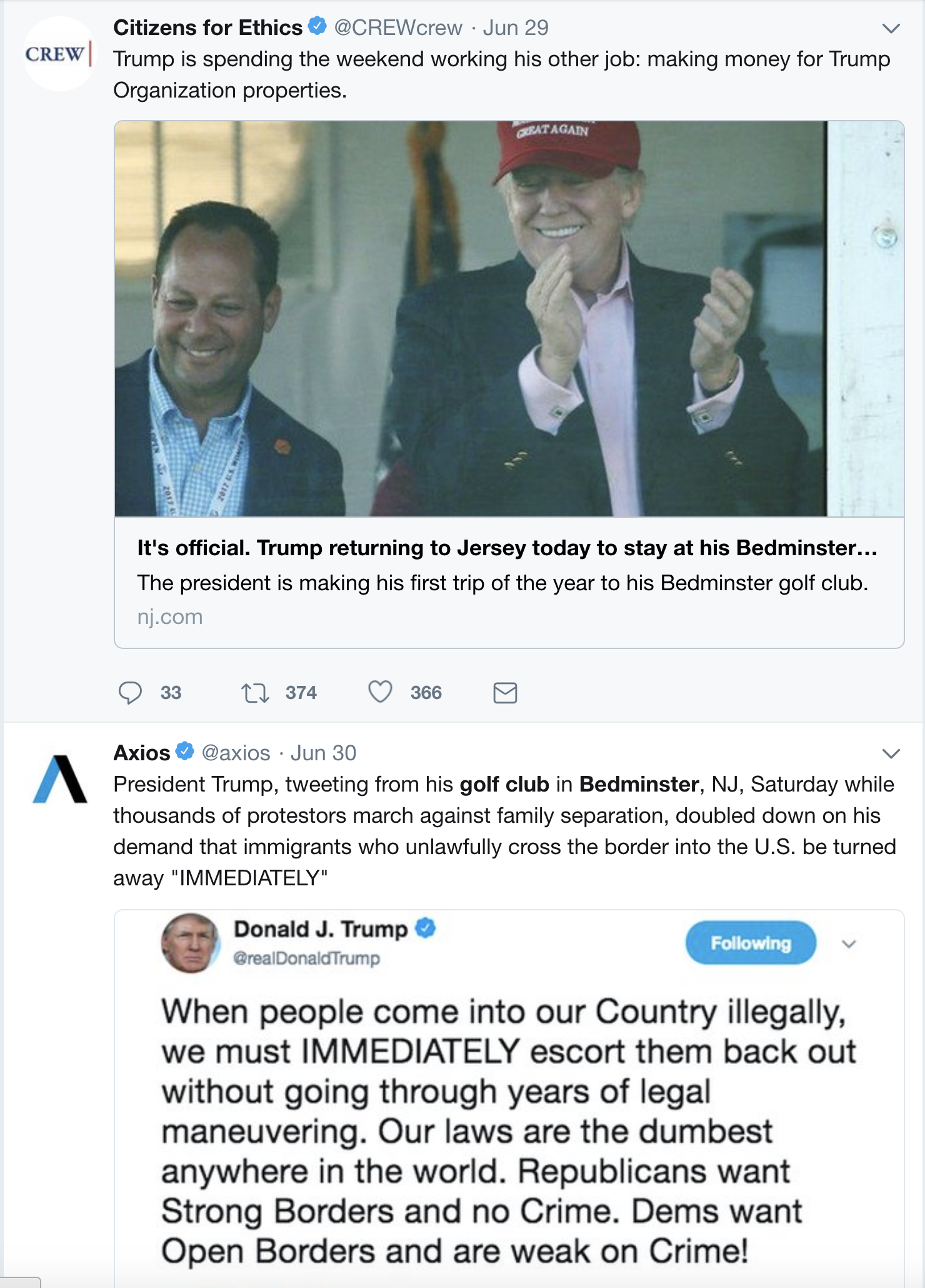 Screen-Shot-2018-07-02-at-3.01.07-PM Trump Crashes Golf Resort Wedding & The Look On Melania's Face Says It All (VIDEO) Corruption Donald Trump Politics Top Stories 