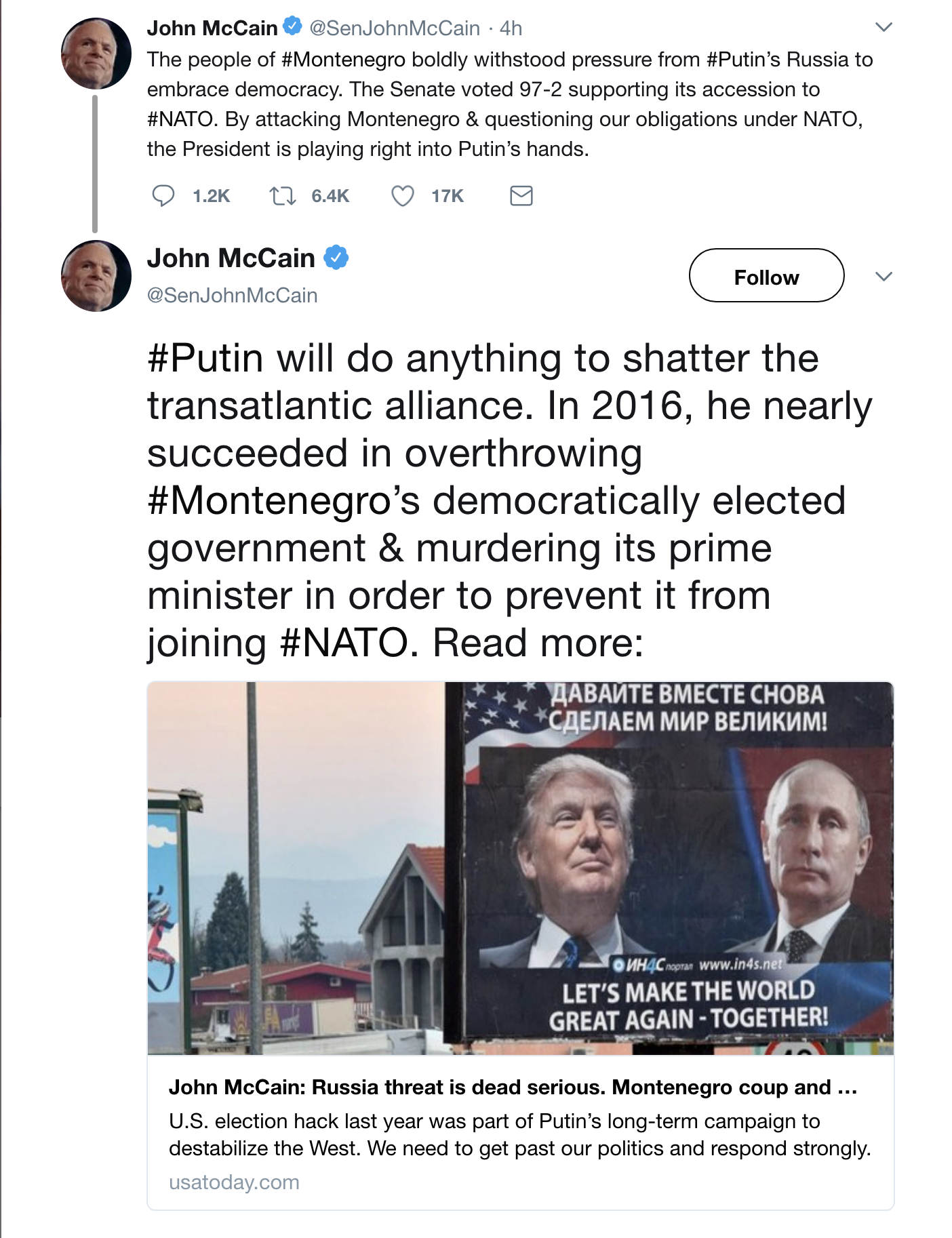 Screen-Shot-2018-07-18-at-2.53.03-PM McCain Sends Stern Warning For U.S. To Defend Montenegro, NATO From Donald Trump Corruption Crime Donald Trump Politics Russia Top Stories 
