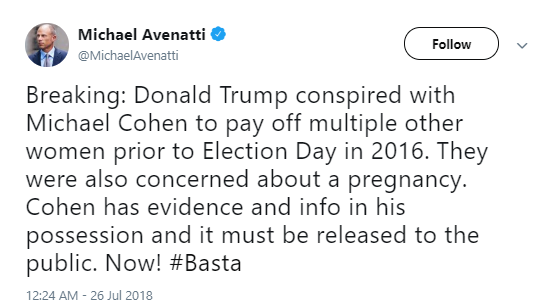 aven-cohen Trump Pregnancy Coverup Scandal Announced By Avenatti & Donald Is Rage Tweeting Donald Trump Politics Social Media Top Stories 