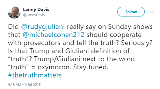 lanny-davis Michael Cohen's Lawyer Goes Off On Lying Trump And Rudy Giuliani Like A Boss Donald Trump Politics Social Media Top Stories 