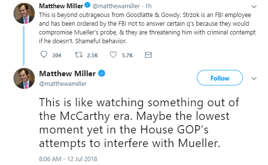 m-miller Cummings Perfectly Humiliates Trumpsters With Giant 'Guilty' Posters During Strzok Hearing Donald Trump Politics Social Media Top Stories 