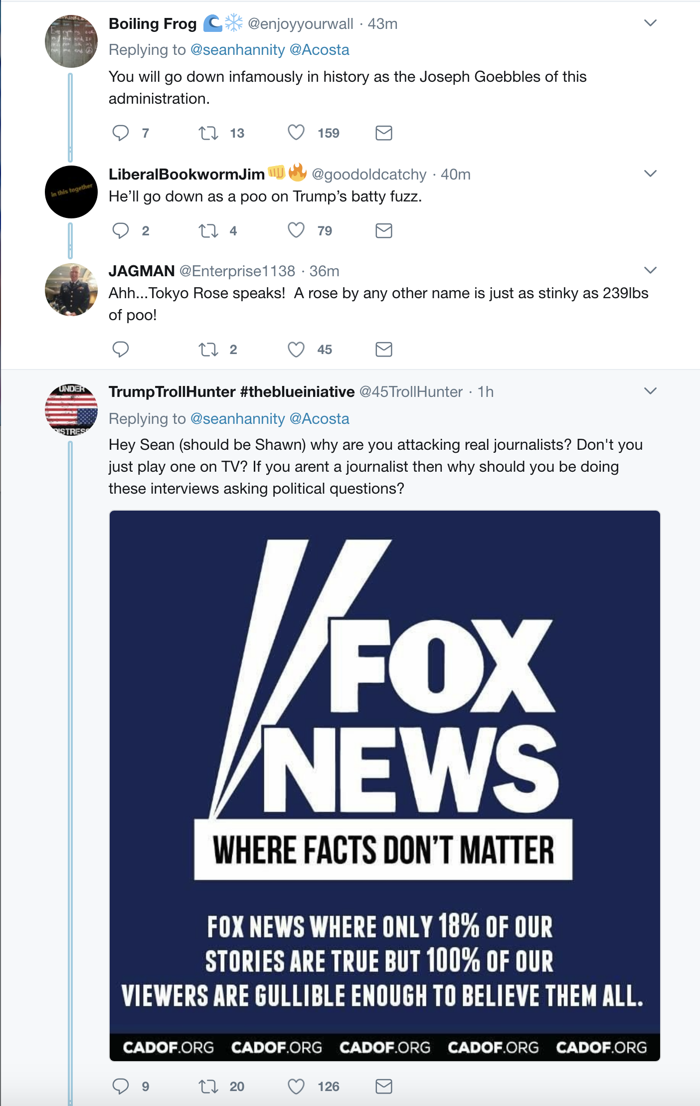 Screen-Shot-2018-08-02-at-8.23.34-AM CNN's Jim Acosta Humiliates Hannity On Twitter - Sean Goes Full Crybaby Like A Wimp Corruption Crime Election 2018 Media Politics Top Stories 