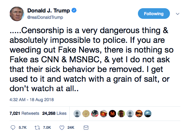 Screenshot-at-Aug-18-08-39-54 Trump Jolts Awake, Flies Into Saturday AM Twitter Rant You Have To See To Believe Donald Trump Featured Media Politics Social Media The Internet 