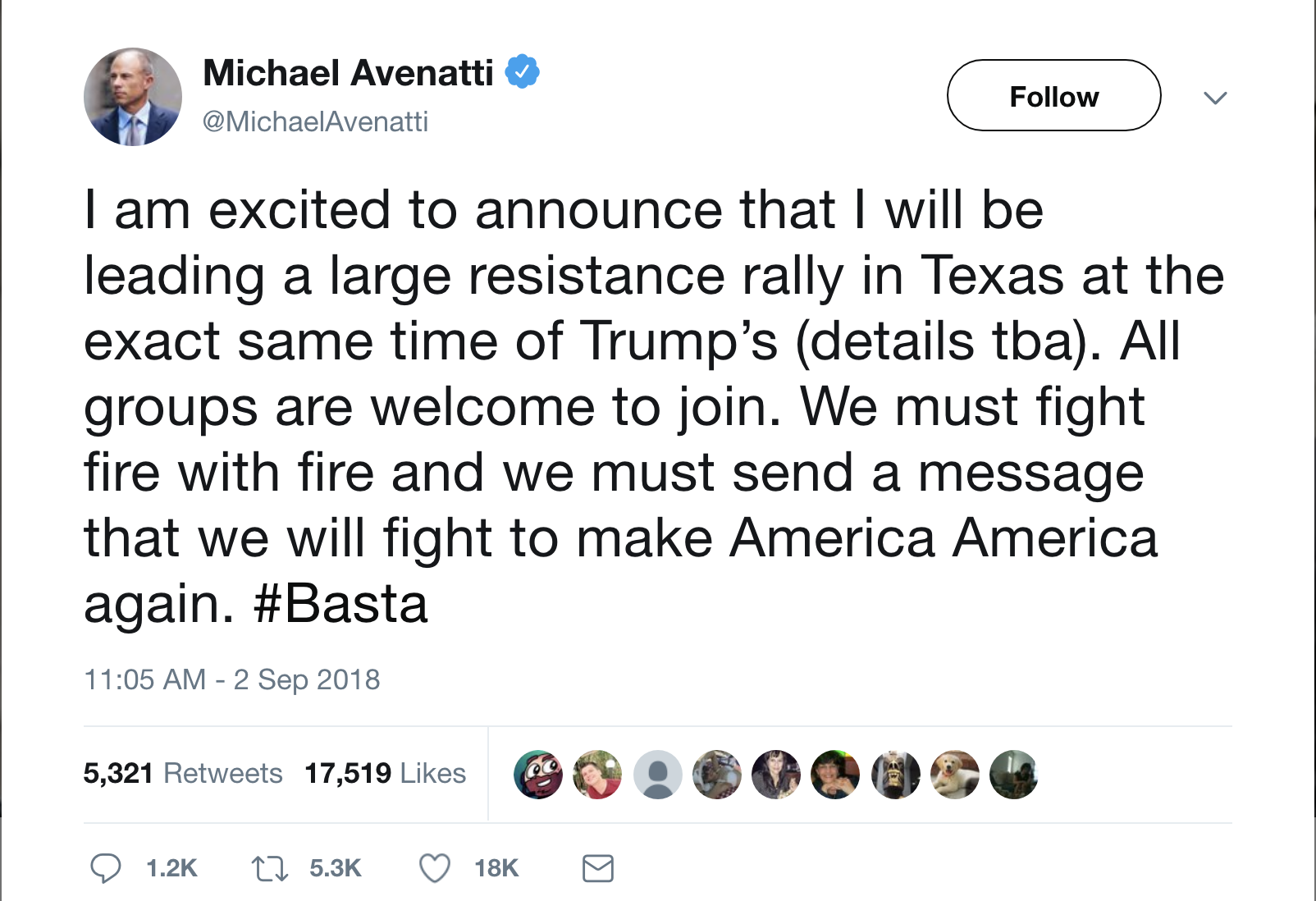 Screen-Shot-2018-09-02-at-12.28.20-PM Michael Avenatti Tweets Exciting Sunday Announcement To Trump & America Is Cheering Donald Trump Election 2018 Politics 