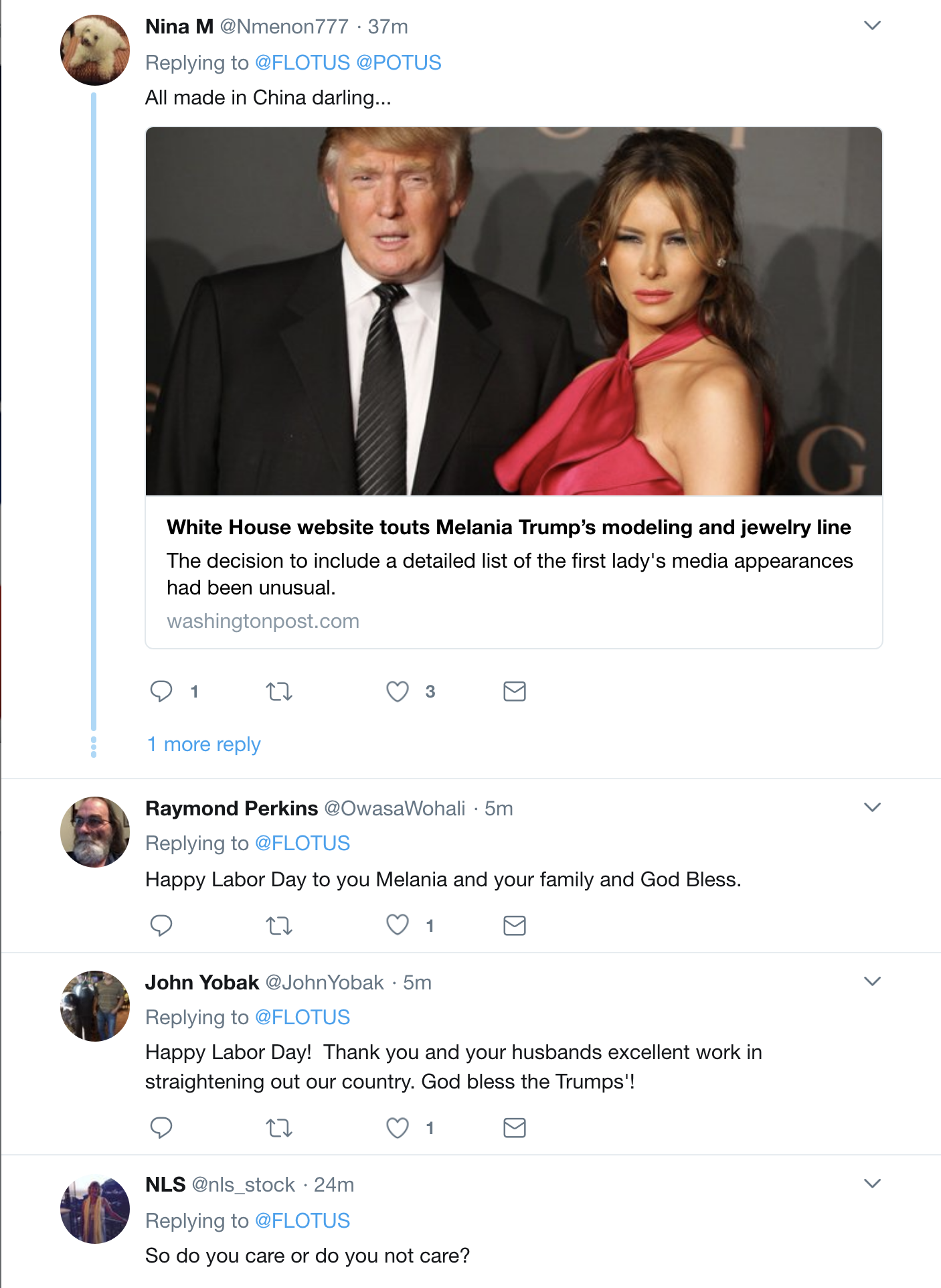 Screen-Shot-2018-09-03-at-10.38.10-AM Lazy Melania Tweets A Single Hashtag For Labor Day & Gets Eaten Alive Immediately Donald Trump Labor Politics Top Stories 