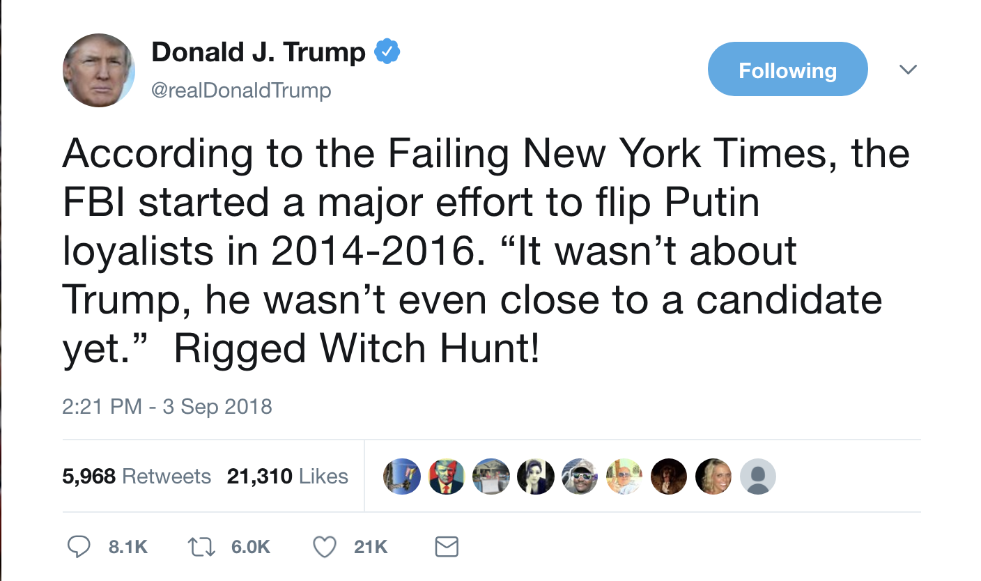 Screen-Shot-2018-09-03-at-3.44.12-PM Trump Panics Over Russia Investigation, Tweets Out SAD Excuse For Presidential Message Corruption Crime Donald Trump Mueller Politics Russia Top Stories 