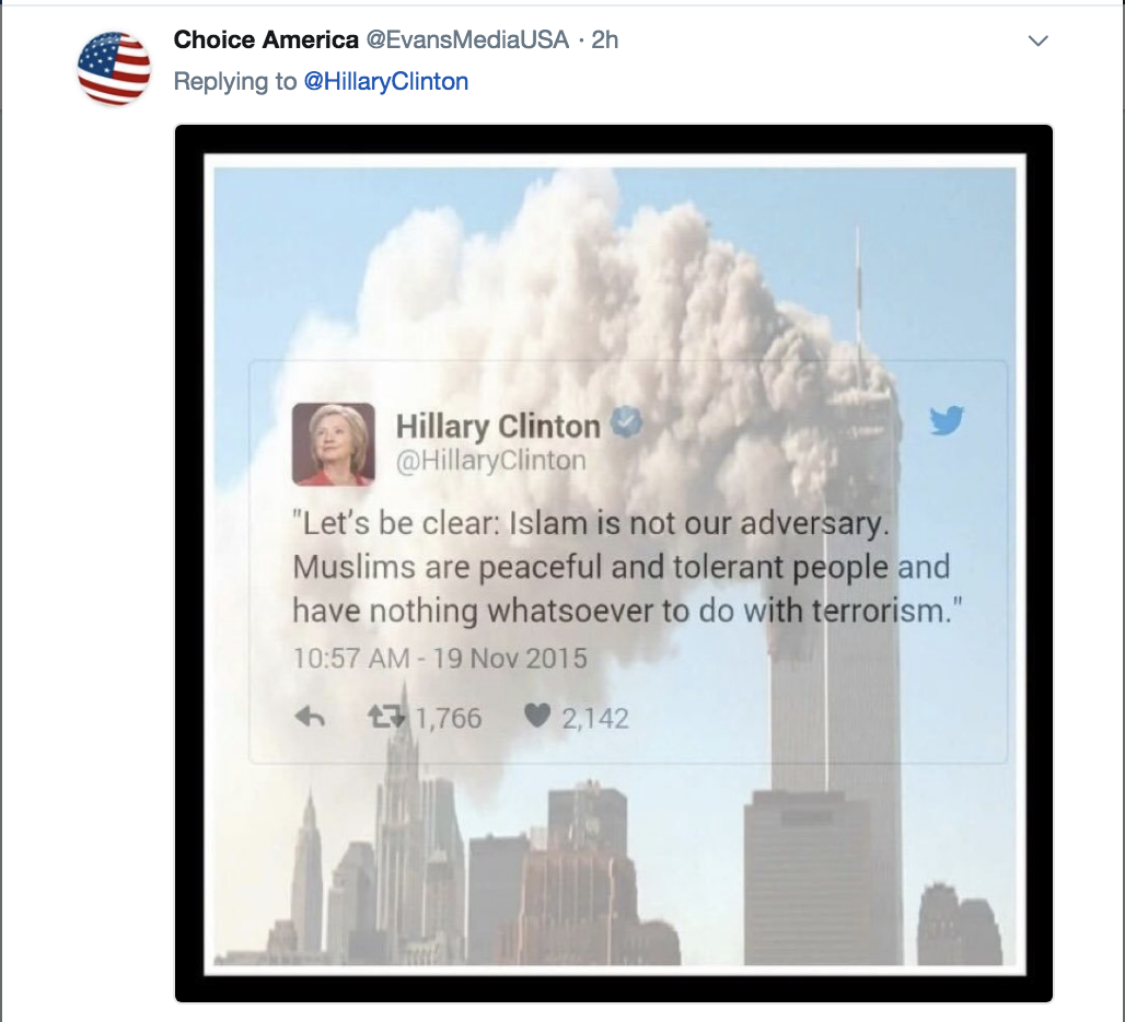 Screen-Shot-2018-09-11-at-1.02.15-PM Hillary Clinton's 9/11 Tweet Has Trump Raging Like A 300LB Toddler Who Needs A Nap Donald Trump Feminism Politics Top Stories 