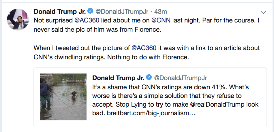 Screen-Shot-2018-09-18-at-8.51.14-AM Trump Jr. Goes On Multi-Tweet Rant At Anderson Cooper After CNN Host Calls Him Out Donald Trump Media Politics Top Stories 