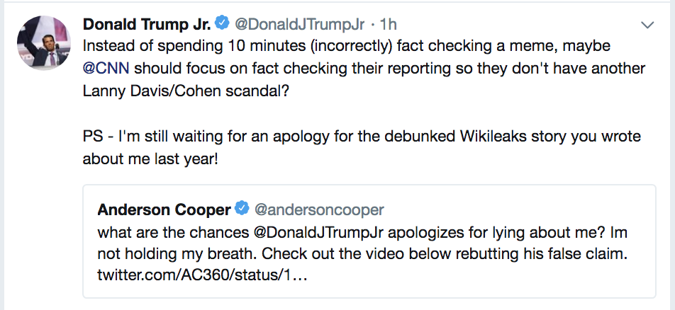 Screen-Shot-2018-09-18-at-8.51.31-AM Trump Jr. Goes On Multi-Tweet Rant At Anderson Cooper After CNN Host Calls Him Out Donald Trump Media Politics Top Stories 