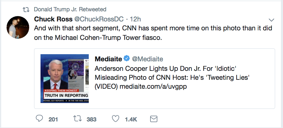 Screen-Shot-2018-09-18-at-8.52.08-AM Trump Jr. Goes On Multi-Tweet Rant At Anderson Cooper After CNN Host Calls Him Out Donald Trump Media Politics Top Stories 