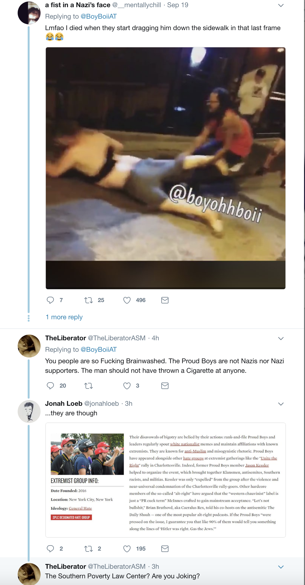 Screen-Shot-2018-09-20-at-2.00.37-PM Right-Wing Extremist Flicks Lit Cigarette At Someone & Gets A Perfect Dose Of Karma Civil Rights Human Rights Nazis Politics Top Stories 