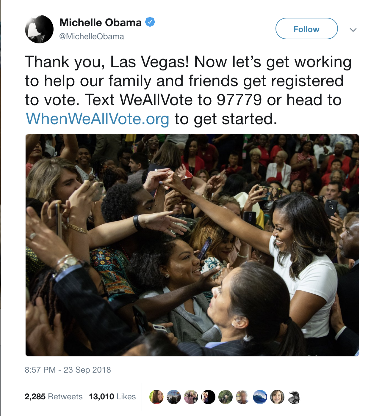 Screen-Shot-2018-09-24-at-8.07.53-AM Michelle Obama Gives Trump 'Nastiness' Speech In Vegas That Goes Viral In A Minute Flat Celebrities Corruption Donald Trump Feminism Politics Racism Top Stories 