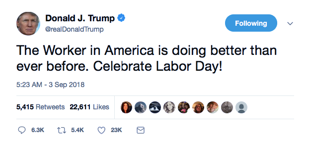 Screenshot-at-Sep-03-09-27-40 Trump Flies Into Wild Labor Day Twitter Meltdown Against American Unions Like A Punk Donald Trump Featured Labor Politics Social Media Top Stories 