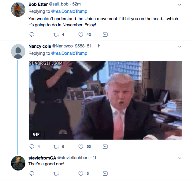 Screenshot-at-Sep-03-09-29-14 Trump Flies Into Wild Labor Day Twitter Meltdown Against American Unions Like A Punk Donald Trump Featured Labor Politics Social Media Top Stories 