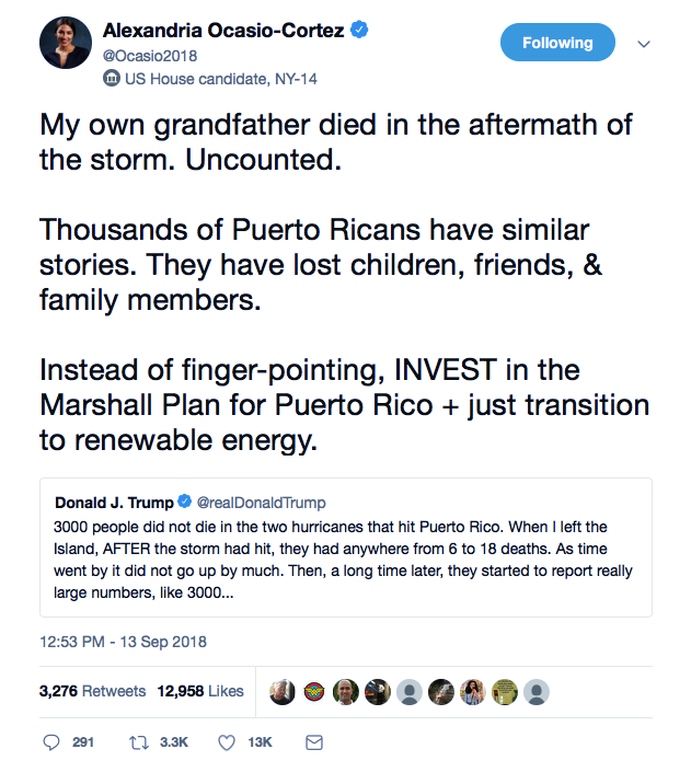 Screenshot-at-Sep-13-18-26-48 Ocasio-Cortez Reacts To Trump Puerto Rico Tweet After Grandfather Died In Storm's Wake Uncategorized 