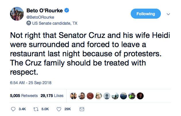Screenshot-at-Sep-25-12-34-14 Beto O'Rourke To The Rescue After Ted Cruz & His Family Are Forced Out Of Restaurant Election 2018 Featured Politics Social Media 