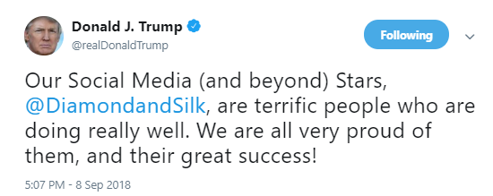 diam-and-silk Trump Embarrassingly Praises Bizarre Conservative Duo In Late Night Tweet (DETAILS) Donald Trump Politics Social Media Top Stories 