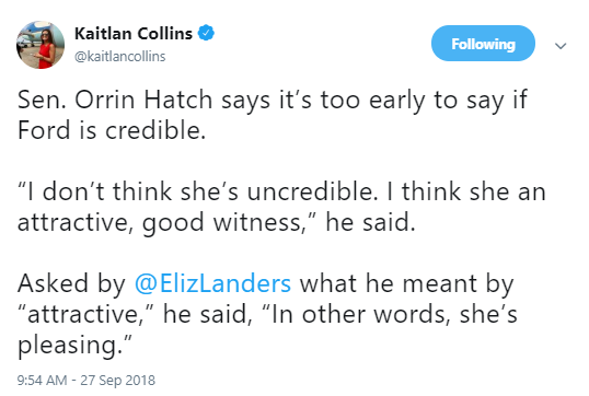 hatch-is-a-joke Top GOP Senator Busted Calling Christine Blasey Ford 'Attractive' Like A Total Creep Donald Trump Top Stories 