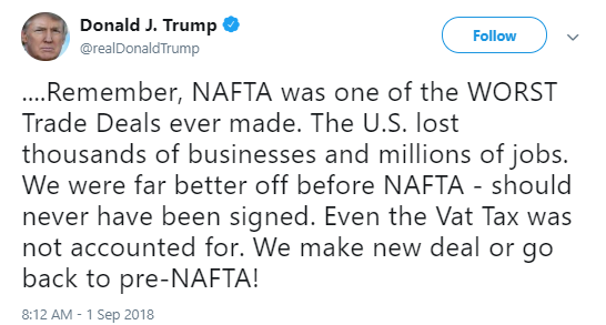 nafta-two Trump Rants & Raves Against Canada During Saturday Afternoon Twitter Meltdown Donald Trump Economy Politics Top Stories 