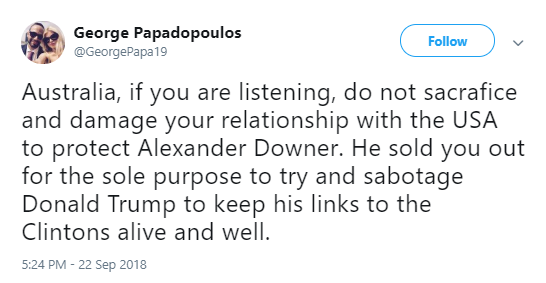 papad-nut George Papadopoulos Loses It On Twitter, Makes Up 'Massive Plot' Against Trump Conspiracy Theory Donald Trump Politics Social Media Top Stories 