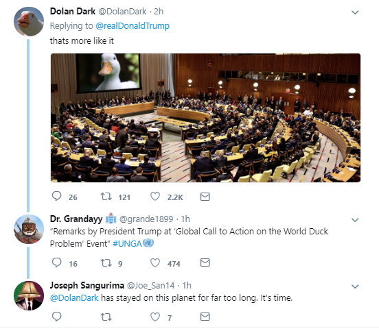 three1 Trump Tweets Video From U.N. Meeting & Gets Perfectly Roasted For Fake Presidency Donald Trump Politics Top Stories 