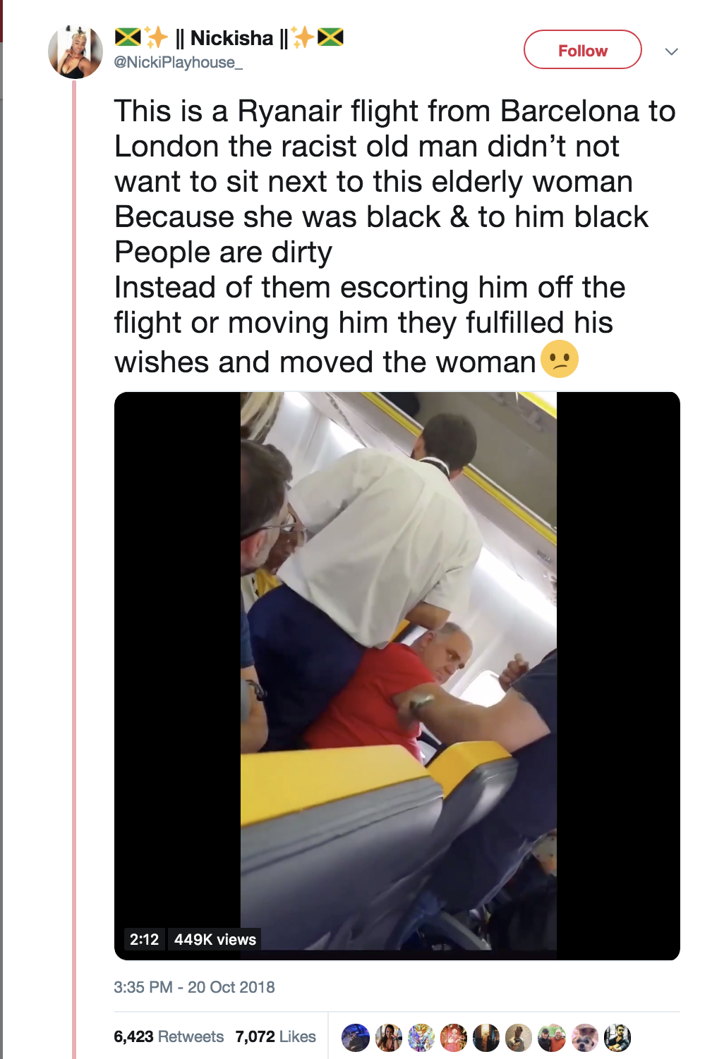 Screen-Shot-2018-10-21-at-9.16.07-AM White Man Demands Black Woman Move Seats On Airplane & It Was Insane Black Lives Matter Corruption Politics Racism Top Stories 