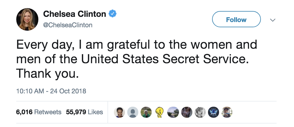 Screen-Shot-2018-10-24-at-12.36.17-PM Chelsea Clinton Just Responded To Secret Service Protection Of Her Parents Corruption Crime Donald Trump Politics Terrorism 