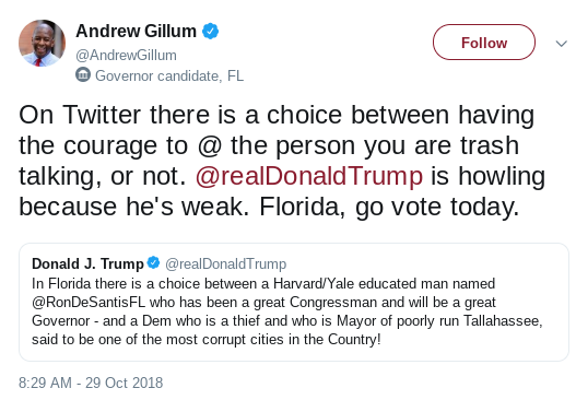 Screenshot-2018-10-29-at-1.40.37-PM Andrew Gillum Responds Perfectly To Trump's Morning Twitter Attacks Corruption Donald Trump Politics Social Media Top Stories 