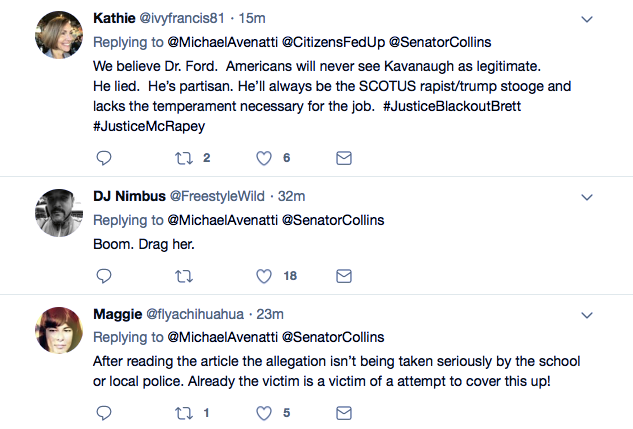 Screenshot-at-Oct-13-09-25-05 Michael Avenatti Goes For Susan Collins' Jugular On Twitter Like A Hero Featured Me Too Politics Sexual Assault/Rape Top Stories 
