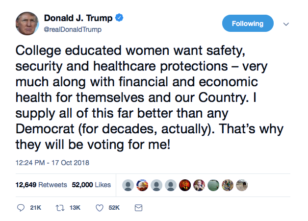 Screenshot-at-Oct-17-19-48-08 Trump Snaps & Tweets Wednesday Message To 'College Women' Like A Creepster Donald Trump Featured Politics Social Media Top Stories 